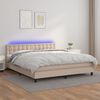 vidaXL Boxspring met matras en LED kunstleer cappuccinokleur 160x200cm