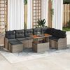 vidaXL Tuin Sofa Set 9 pcs Grijs Poly rattan en gepoedercoat staal