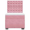 vidaXL Boxspring met matras fluweel roze 80x200 cm
