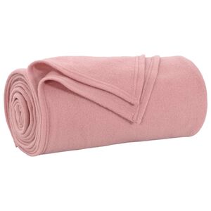 vidaXL Gooi Deken Roze 170 x 130 cm Fleece