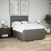 vidaXL Boxspring met matras stof taupe 160x200 cm