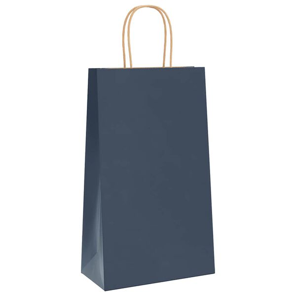 vidaXL Papieren zakken 50 st met hengsels 21x11x36 cm blauw