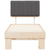 vidaXL Bedframe met Gevoerd Hoofdgedeelte Donkergrijs 80 x 200 cm