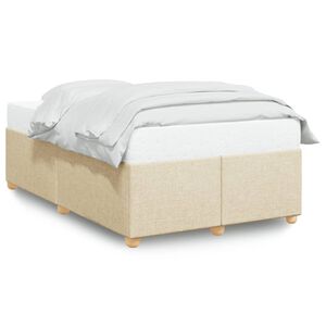 vidaXL Bedframe zonder matras 120x190 cm stof cr&egrave;mekleurig