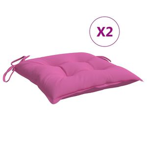 vidaXL Stoelkussens 2 st 40x40x7 cm stof roze