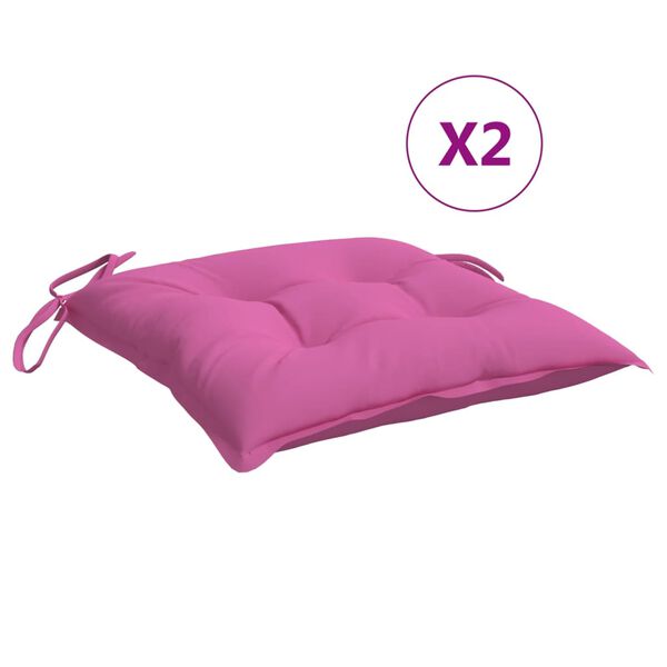 vidaXL Stoelkussens 2 st 40x40x7 cm stof roze