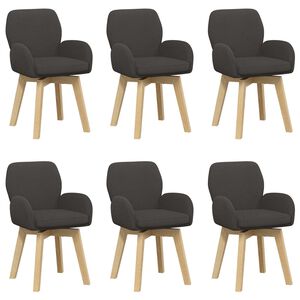 vidaXL Draai Eetstoelen 6 st Boucl&eacute; Donkergrijs 54 x 58 x 87 cm