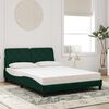 vidaXL Bed met matras fluweel donkergroen 140x190 cm