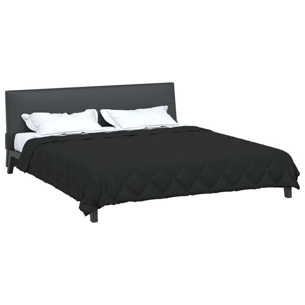 vidaXL Zomerdekbed Zwart 220 x 260 cm Microfiber