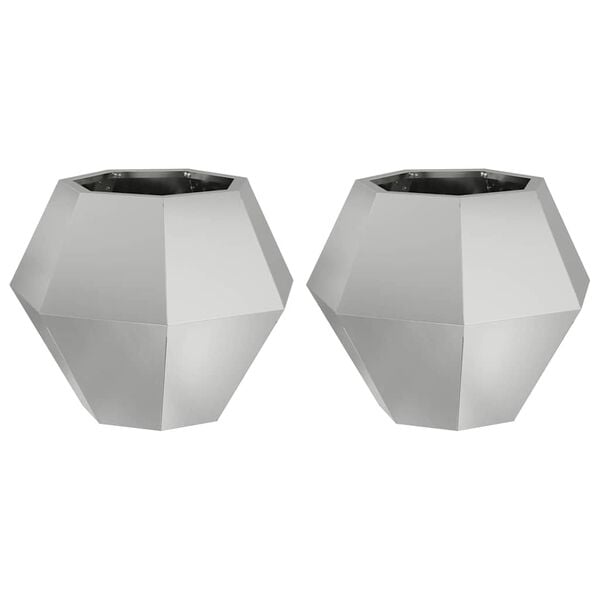 vidaXL Plantenbak 2 pcs Zilver 50 x 50 x 40 cm Gegalvaniseerd staal