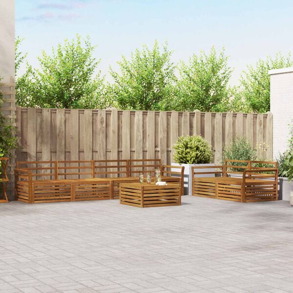 vidaXL Buiten bankenset 7 pcs Naturel Massief Acaciahout