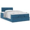 vidaXL Bed poef met matras 120x190 cm fluweel donkerblauw