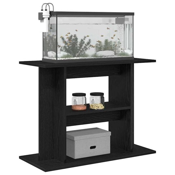 vidaXL Aquariumstandaard 80x35x60 cm spaanplaat zwart eikenkleurig