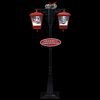 vidaXL Straatlantaarn met kerstman 81x40x188 cm PVC zwart en rood