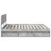 vidaXL Bedframe met hoofdeinde Beton 200 x 200 cm Massief grenenhout