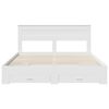 vidaXL Bedframe met hoofdeinde met lade Wit 200 x 200 cm Bewerkt hout