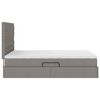 vidaXL Opbergbed met LED met matras Taupe 140 x 190 cm Polyester