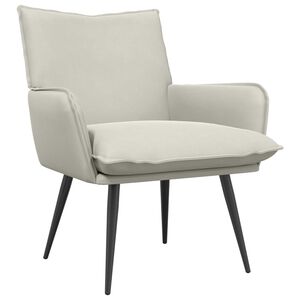 vidaXL Fauteuil Cr&egrave;mekleurig fluweel