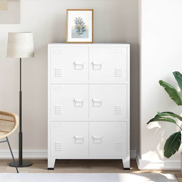 vidaXL Opbergkast industrieel 75x40x115 cm metaal wit