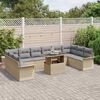 vidaXL Tuin Sofa Set met kussen 11 pcs Beige Poly riet