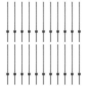vidaXL Afrasteringspaal 22 pcs Grijs 120 cm Staal