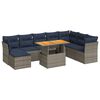 vidaXL 6-delige Loungeset met kussens poly rattan grijs