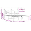 vidaXL Bedframe met hoofdbord metaal wit 183x213 cm