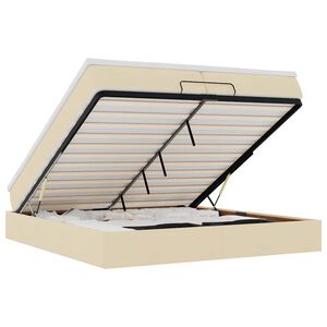 vidaXL Ottoman bed met matrassen 200x200cm stof cr&egrave;mekleurig