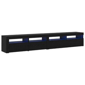 vidaXL TV-kast 2 st Zwart Eiken Bewerkt hout