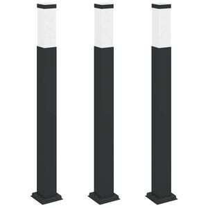 vidaXL Bolderverlichting 3 stuks 80 cm Zwart IP44