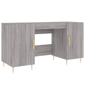 vidaXL Bureau 140x50x75 cm bewerkt hout grijs sonoma eikenkleurig