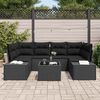 vidaXL Tuin Sofa Set met kussen 7 pcs Zwart poly rattan
