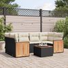 vidaXL 7-delige Loungeset met kussens poly rattan zwart