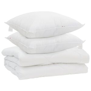 vidaXL Dekbed met kussen 3 st Wit Microfibre