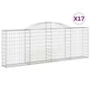 vidaXL Schanskorven 17 st gewelfd 300x30x100/120 cm ijzer