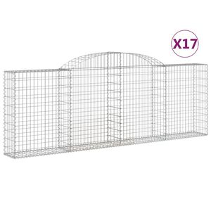 vidaXL Schanskorven 17 st gewelfd 300x30x100/120 cm ijzer