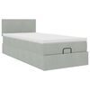 vidaXL Ottoman bed met matras en LED's 80x200cm fluweel lichtgrijs