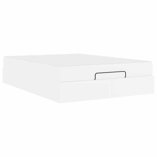 vidaXL Bedframe met matras met matras 2 pcs Wit PVC
