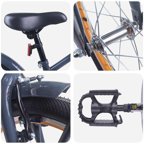 vidaXL Kinderfiets 18 Inch voor 5-7 jaar Donkergrijs