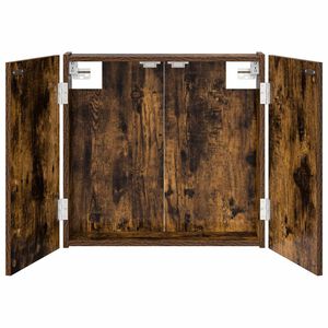 vidaXL Dartbord Kabinet Gerookt eiken 56 x 12 x 53,5 cm Bewerkt hout