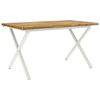 vidaXL Live Edge Eettafel 160 x 70 x 75 cm Massief Acaciahout Wit
