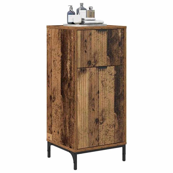 vidaXL Badkamer Kast Oud Hout 39,5 x 36 x 88 cm Bewerkt hout & Metaal