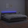 vidaXL Boxspring met matras en LED kunstleer grijs 200x200 cm