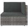 vidaXL 10-delige Loungeset met kussens poly rattan grijs