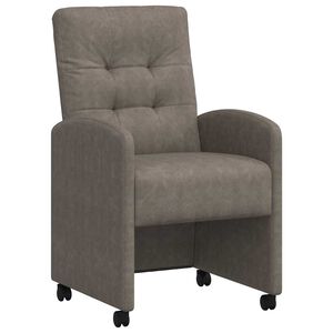 vidaXL Dining Stoelen met Wielen 2 pcs Grijs 58 x 67 x 97 cm Kunstleer