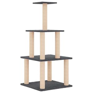 vidaXL Kattenmeubel met sisal krabpalen 111 cm donkergrijs