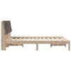 vidaXL Bedframe met Gevoerd Hoofdgedeelte Bruin 135 x 190 cm