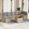 vidaXL Tuin Sofa Set met opslag 8 pcs Beige Poly riet