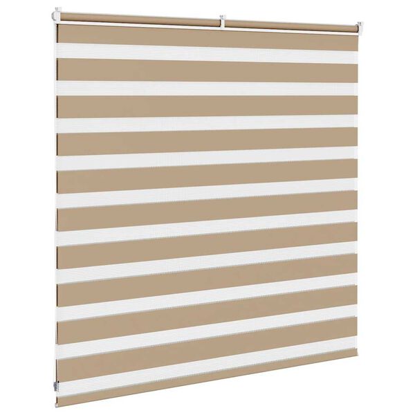 vidaXL Zebra Blind 145x100 cm stofbreedte 140,9 cm polyester zandbruin