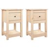 vidaXL Nachtkastjes 2 st 40x35x61,5 cm massief grenenhout
